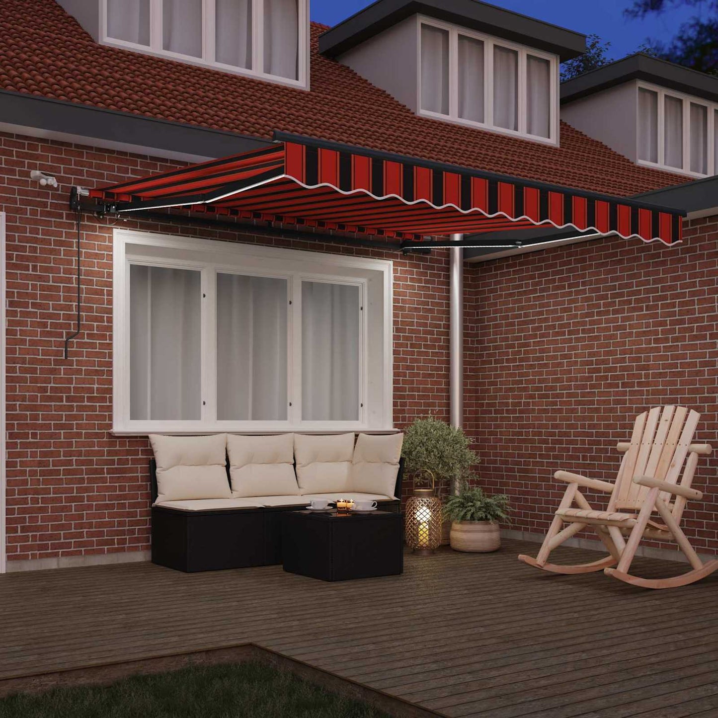 vidaXL Einziehbare Markise mit Orange und Braun 300 x 250 cm Stoff