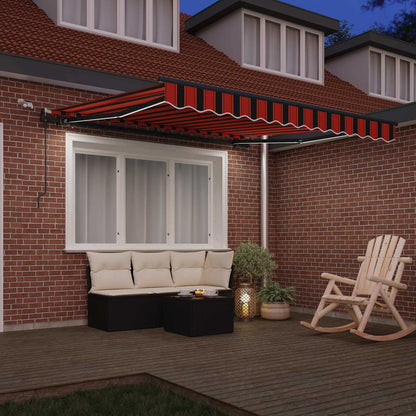 vidaXL Einziehbare Markise mit Orange und Braun 300 x 250 cm Stoff