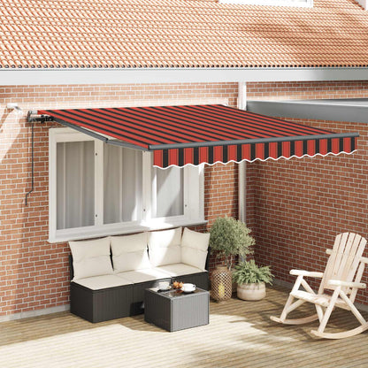 vidaXL Einziehbare Markise mit Orange und Braun 300 x 250 cm Stoff
