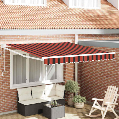 vidaXL Einziehbare Markise Gestreift Orange und Braun 300 x 250 cm