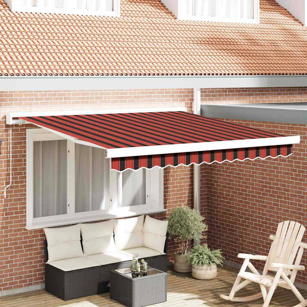 vidaXL Einziehbare Markise Rot und Schwarz 300 x 250 cm