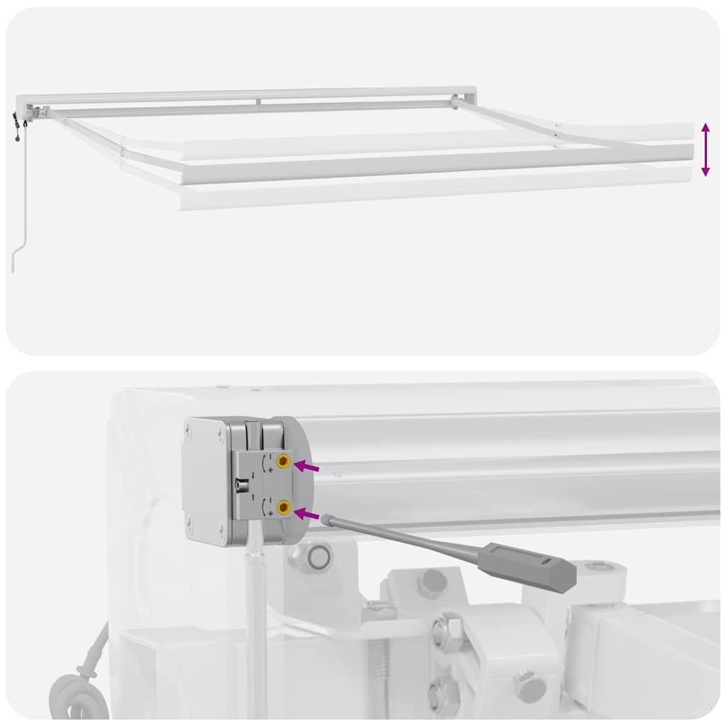 Markise Orange und Braun 300 x 250 cm Polyester und Aluminium