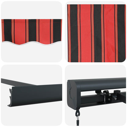 vidaXL Einziehbare Markise Rot und Schwarz 300 x 250 cm