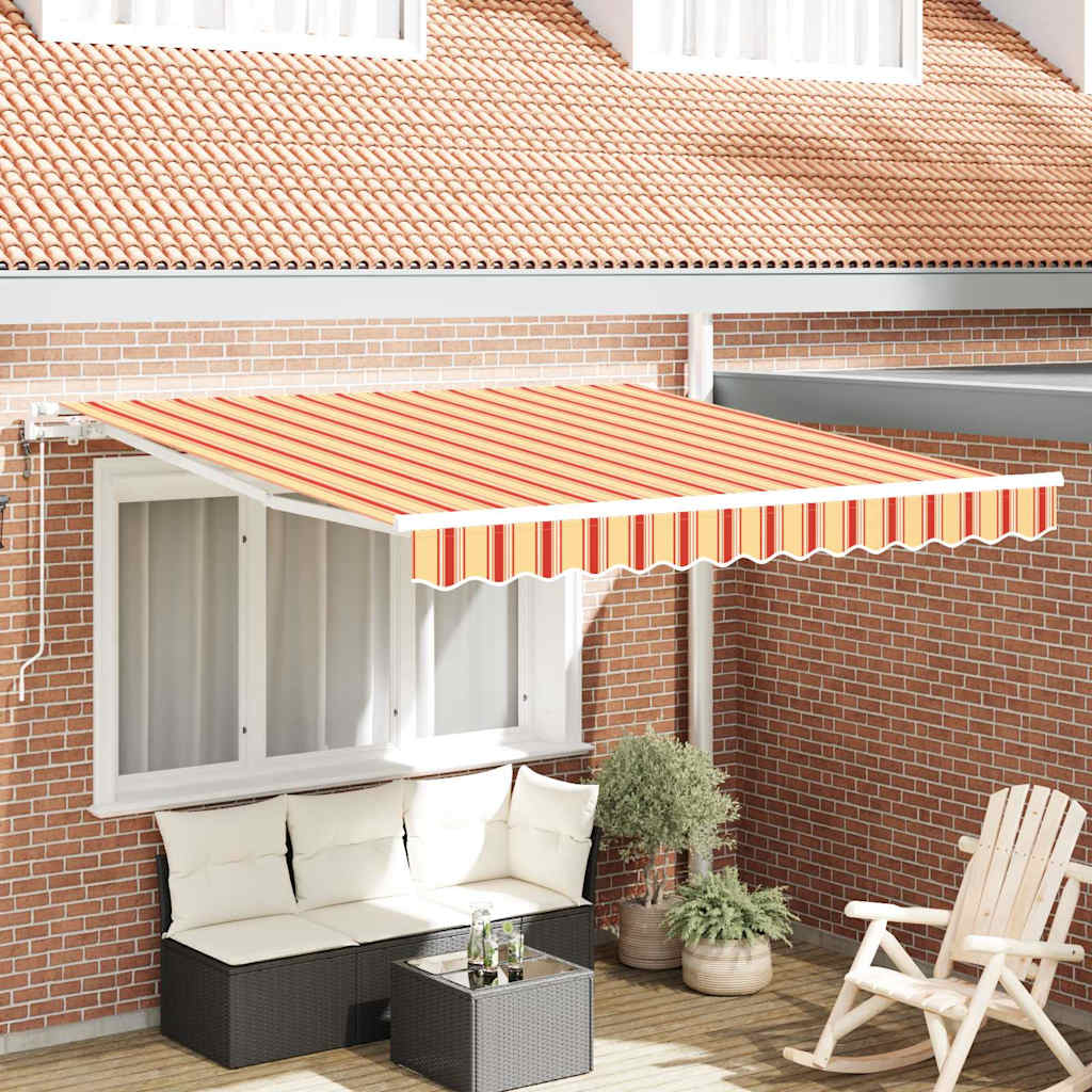 vidaXL Einziehbare Markise Gelb und Orange 300 x 250 cm Stoff