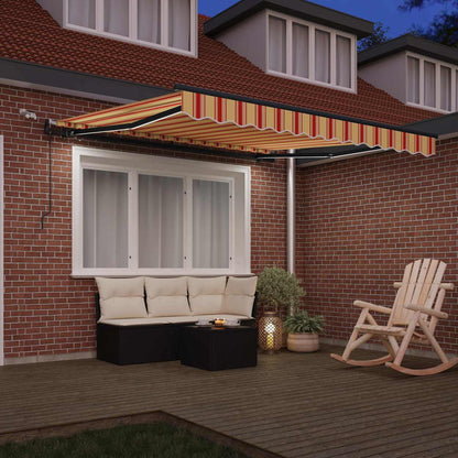 vidaXL Einziehbare Markise mit Gelb und Orange 300 x 250 cm Stoff