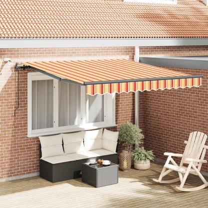 vidaXL Einziehbare Markise mit Gelb und Orange 300 x 250 cm Stoff