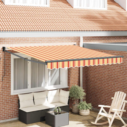 vidaXL Einziehbare Markise Gestreift Gelb und Orange 300 x 250 cm