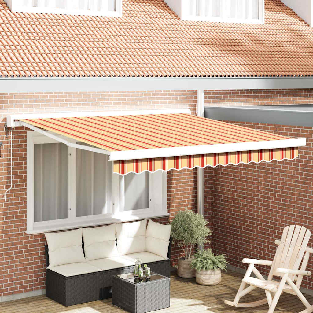 vidaXL Markise Gelb und Orange 300 x 250 cm Polyester und Aluminium