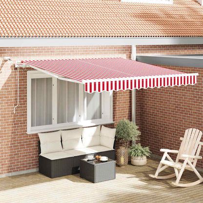 vidaXL Einziehbare Markise Rot und Weiß 300 x 250 cm Stoff und Metall