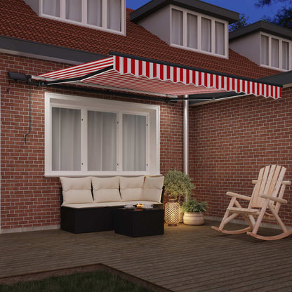 vidaXL Einziehbare Markise Rot und Weiß 300 x 250 cm Stoff