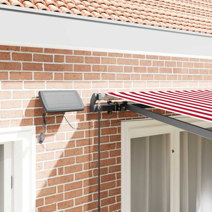 vidaXL Einziehbare Markise Rot und Weiß 300 x 250 cm Stoff