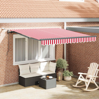 vidaXL Einziehbare Markise mit Rot und Weiß 300 x 250 cm Stoff