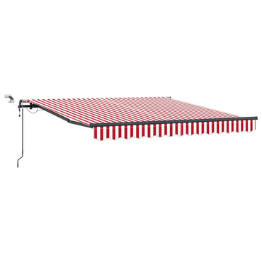 vidaXL Einziehbare Markise mit Rot und Weiß 300 x 250 cm Stoff