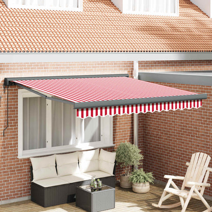 vidaXL Markise Rot und Weiß 300 x 250 cm Polyester und Aluminium