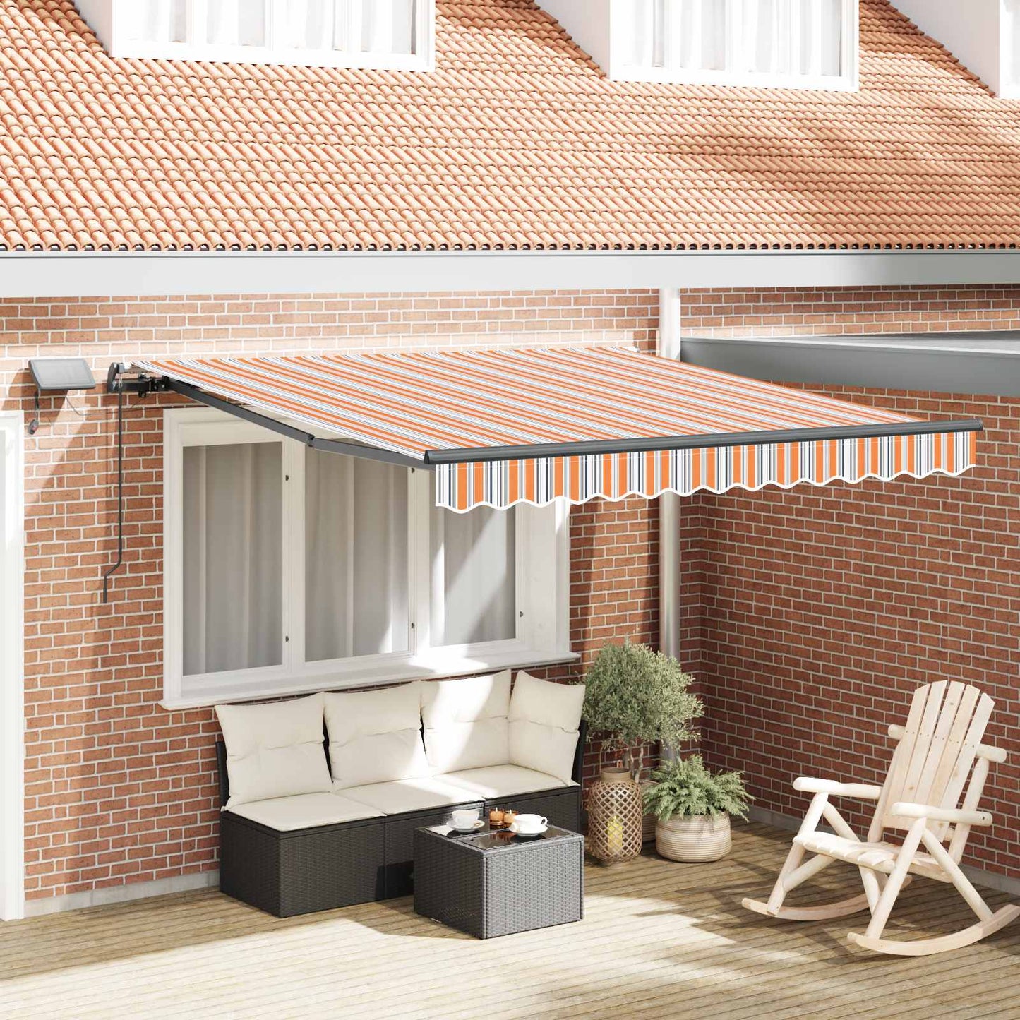 vidaXL Einziehbare Markise Mehrfarbig 300 x 250 cm Stoff