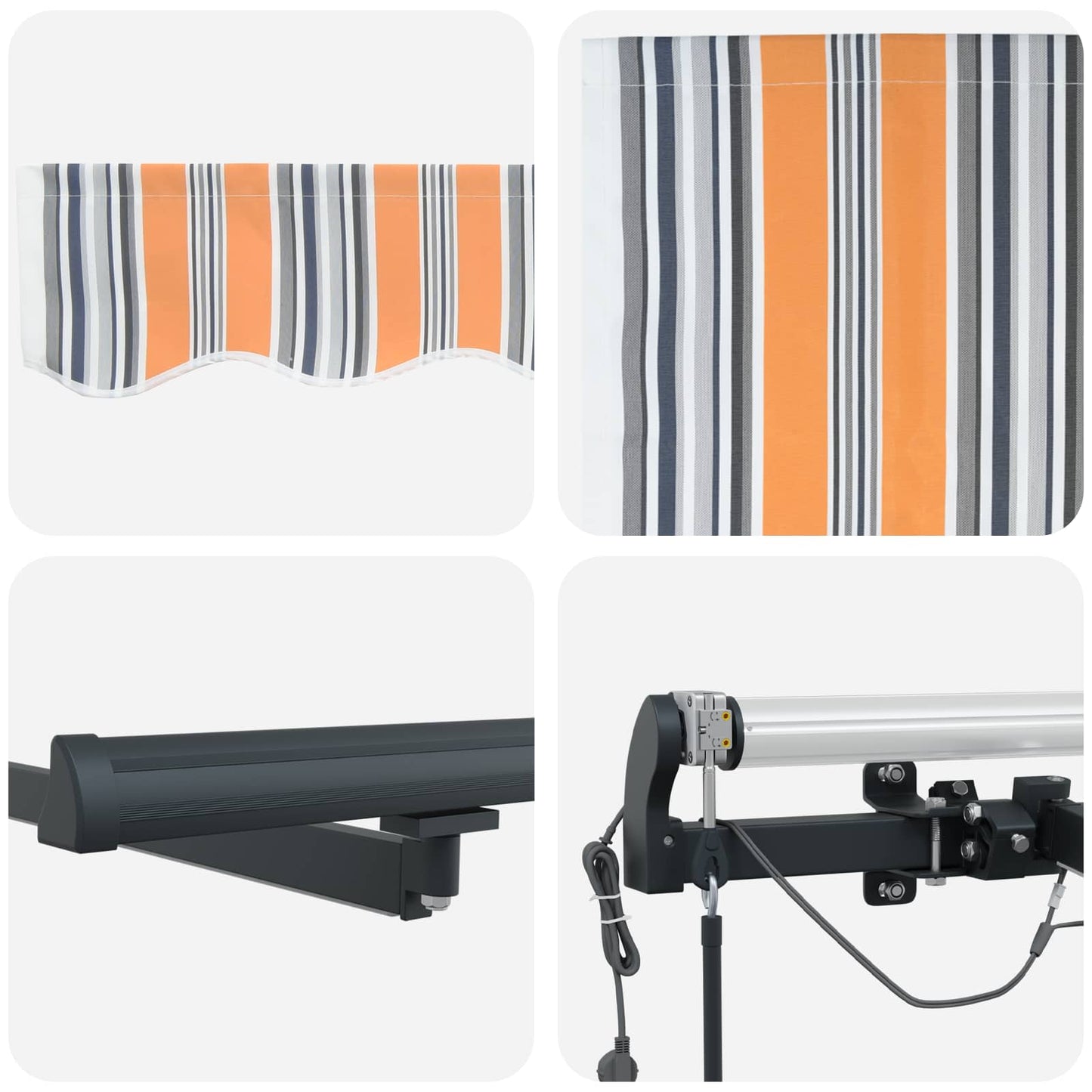 vidaXL Einziehbare Markise mit Mehrfarbig 300 x 250 cm Stoff