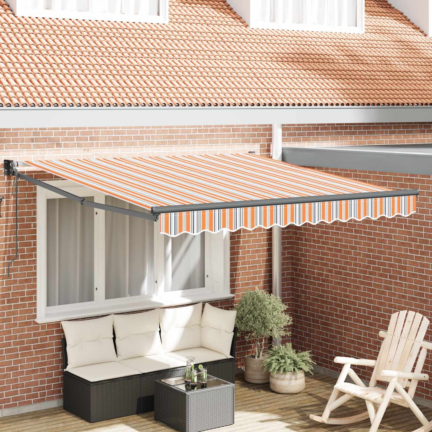 vidaXL Einziehbare Markise Mehrfarbig 300 x 250 cm
