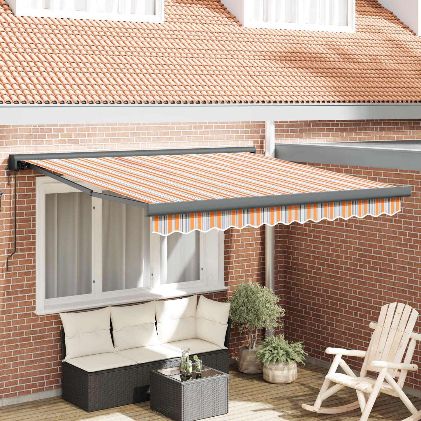 vidaXL Markise Mehrfarbig 300 x 250 x 165 cm Polyester und Aluminium