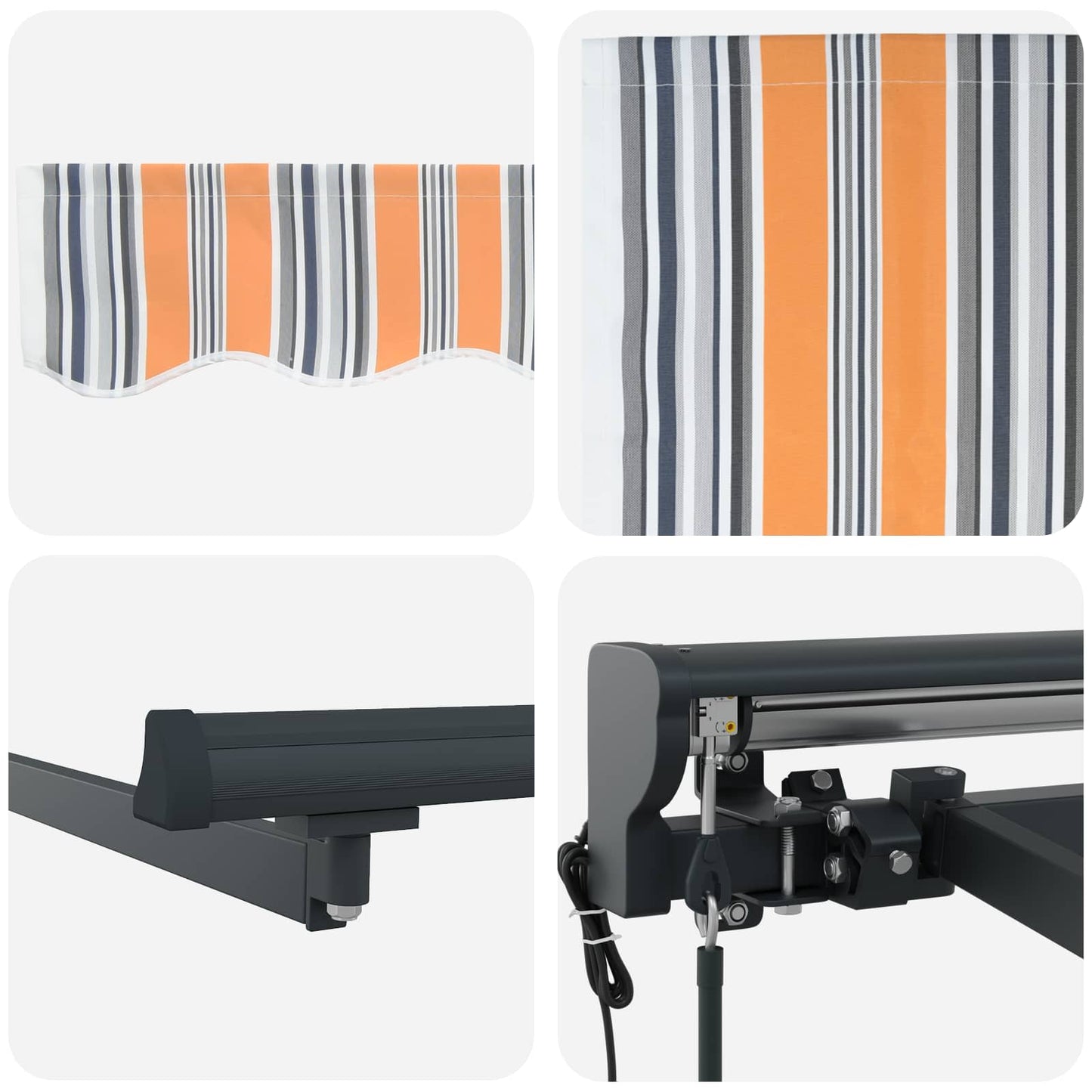 vidaXL Einziehbare Markise Blau und Orange 300 x 250 cm