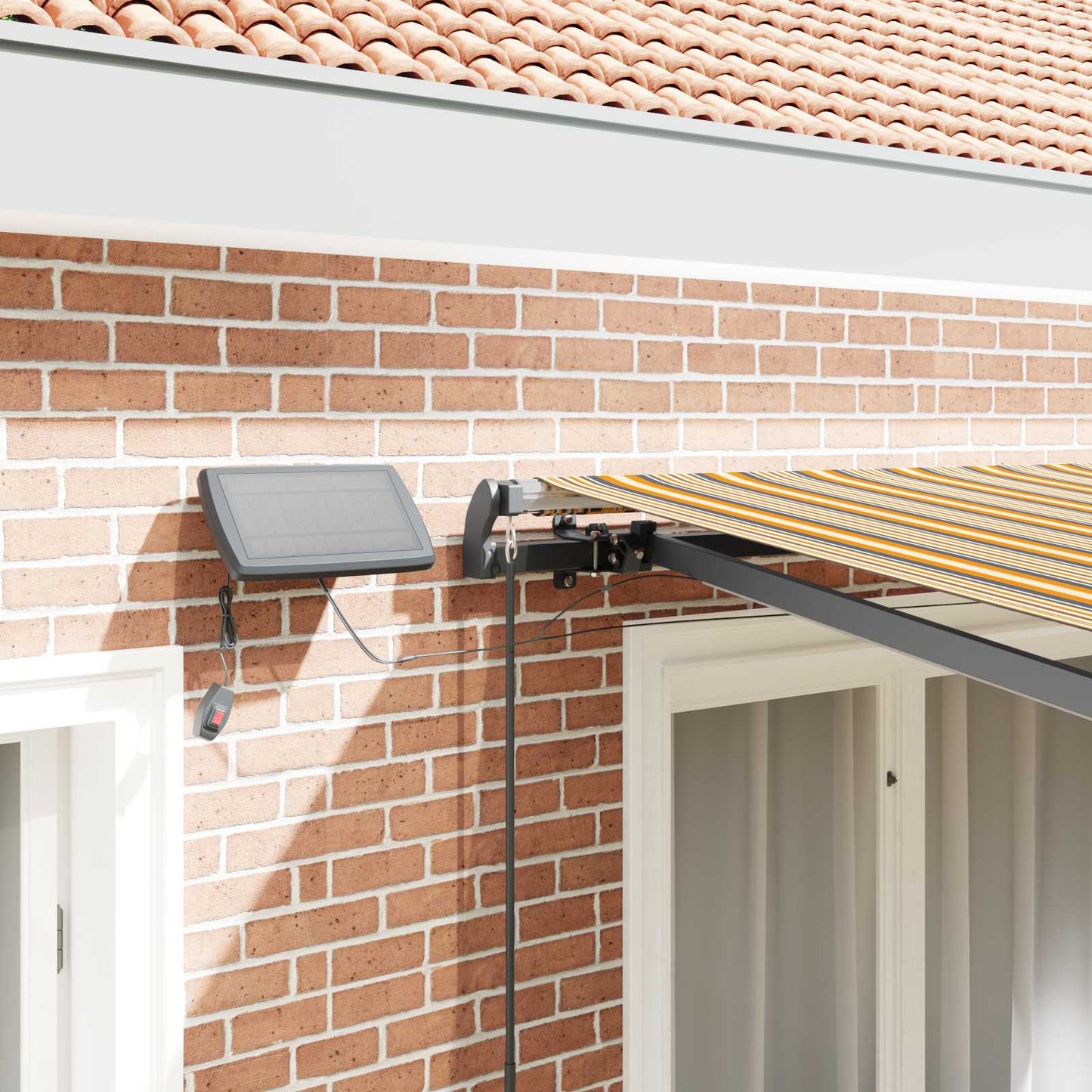 vidaXL Einziehbare Markise Mehrfarbig 300 x 250 cm Stoff