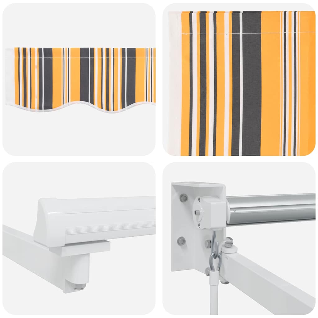 vidaXL Markise Gestreift Mehrfarbig 3 x 2,5 m Polyester und Metall
