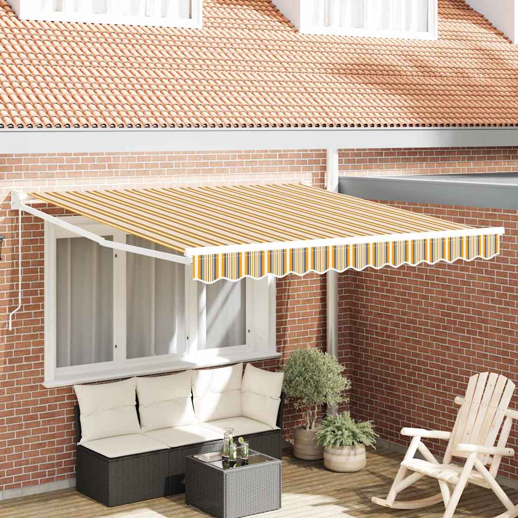 vidaXL Markise Gestreift Mehrfarbig 3 x 2,5 m Polyester und Metall