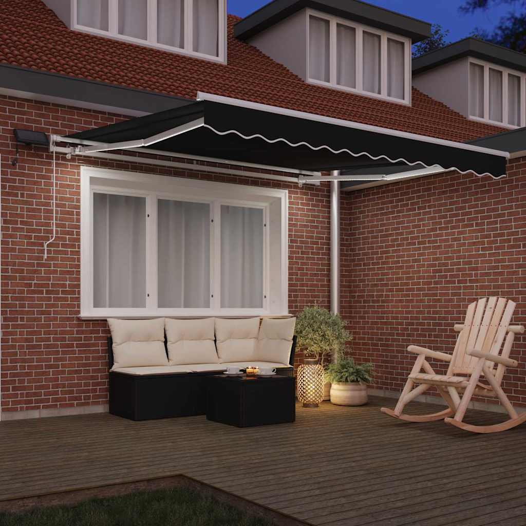 vidaXL Einziehbare Markise Schwarz 300 x 250 cm Stoff und Stahl