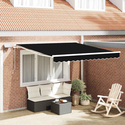 vidaXL Einziehbare Markise Schwarz 300 x 250 cm Stoff und Stahl