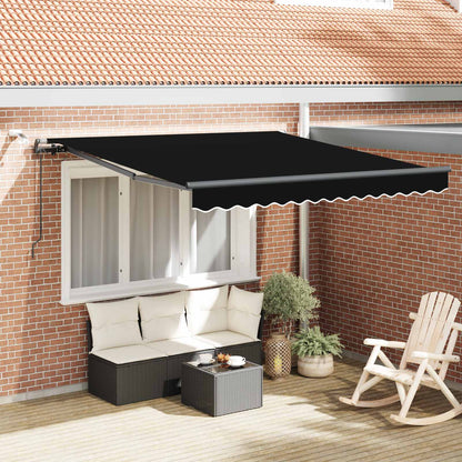 vidaXL Einziehbare Markise mit Schwarz 300 x 250 cm Stoff