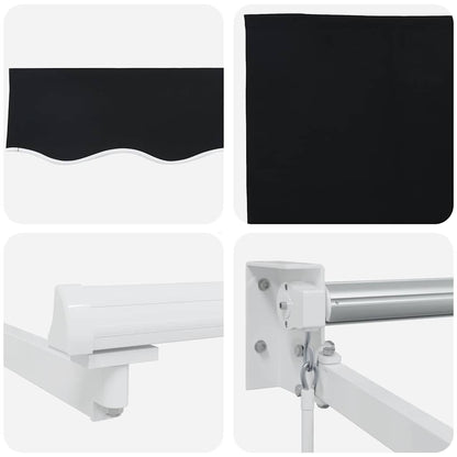 vidaXL Markise Schwarz 3 x 2,5 m Polyester und Metall