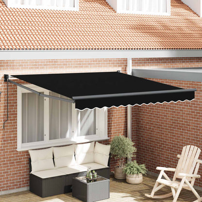 vidaXL Markise Schwarz 3 x 2,5 m Polyester und Metall
