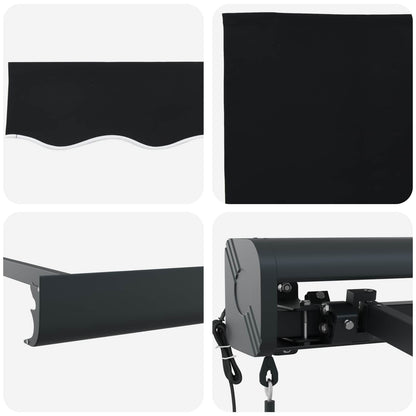 vidaXL Markise Schwarz 300 x 250 x 165 cm Polyester und Aluminium