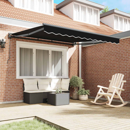 vidaXL Einziehbare Markise Schwarz 300 x 250 cm Polyester und Metall