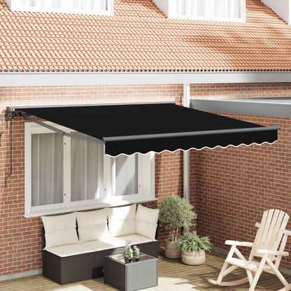 vidaXL Einziehbare Markise Schwarz 300 x 250 cm Polyester und Metall