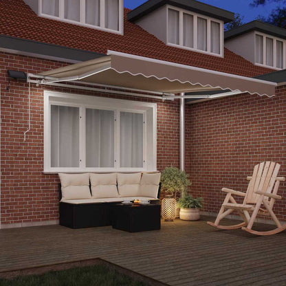 vidaXL Einziehbare Markise mit Beige 300 x 250 cm Stoff