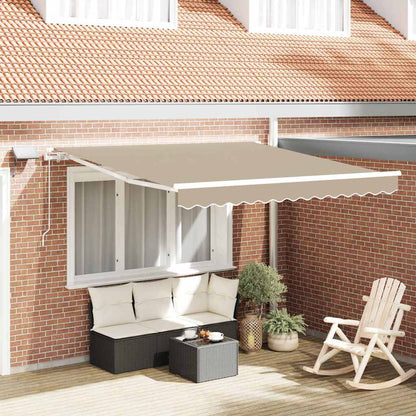 vidaXL Einziehbare Markise mit Beige 300 x 250 cm Stoff