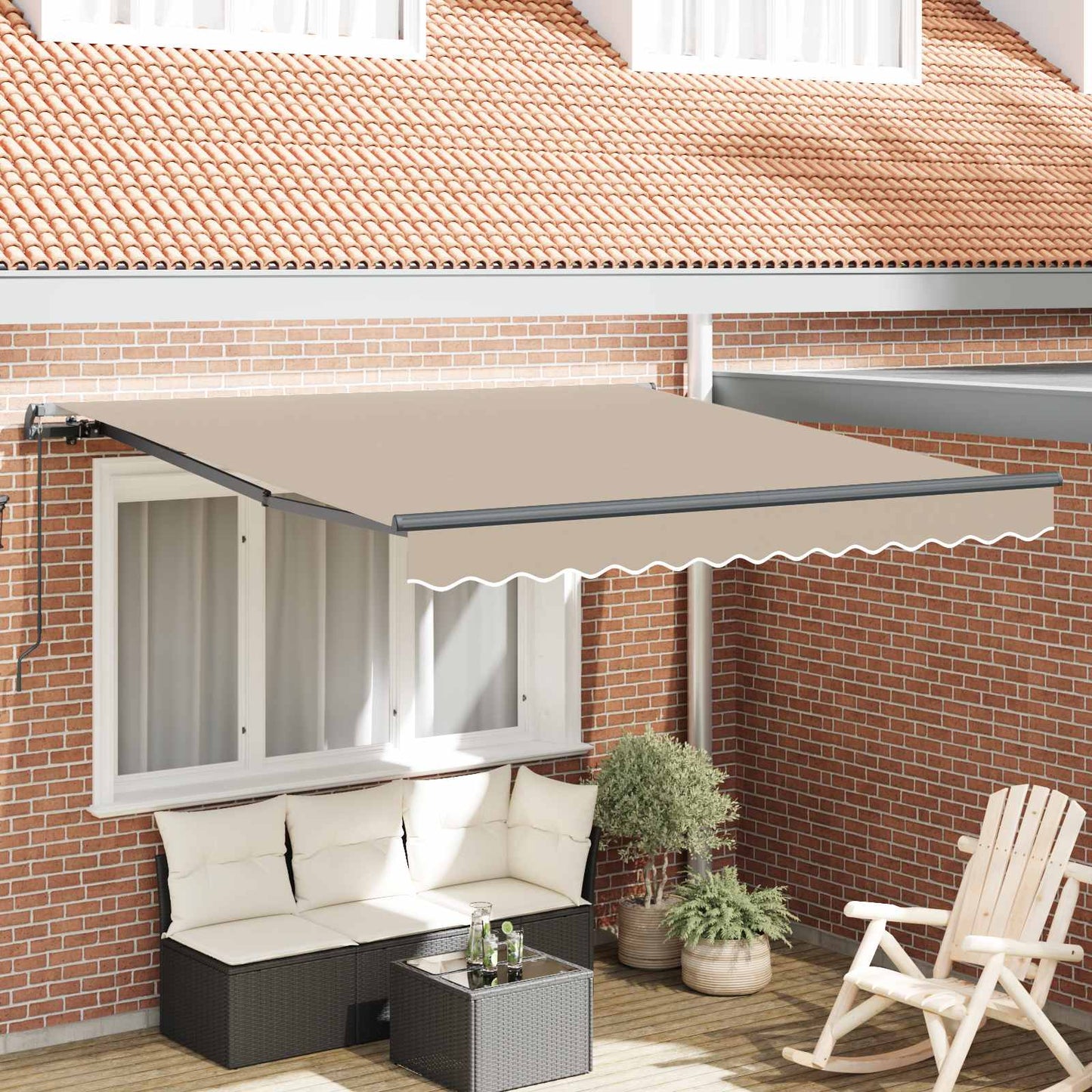 vidaXL Einziehbare Markise Beige 300 x 250 cm Polyester und Stahl