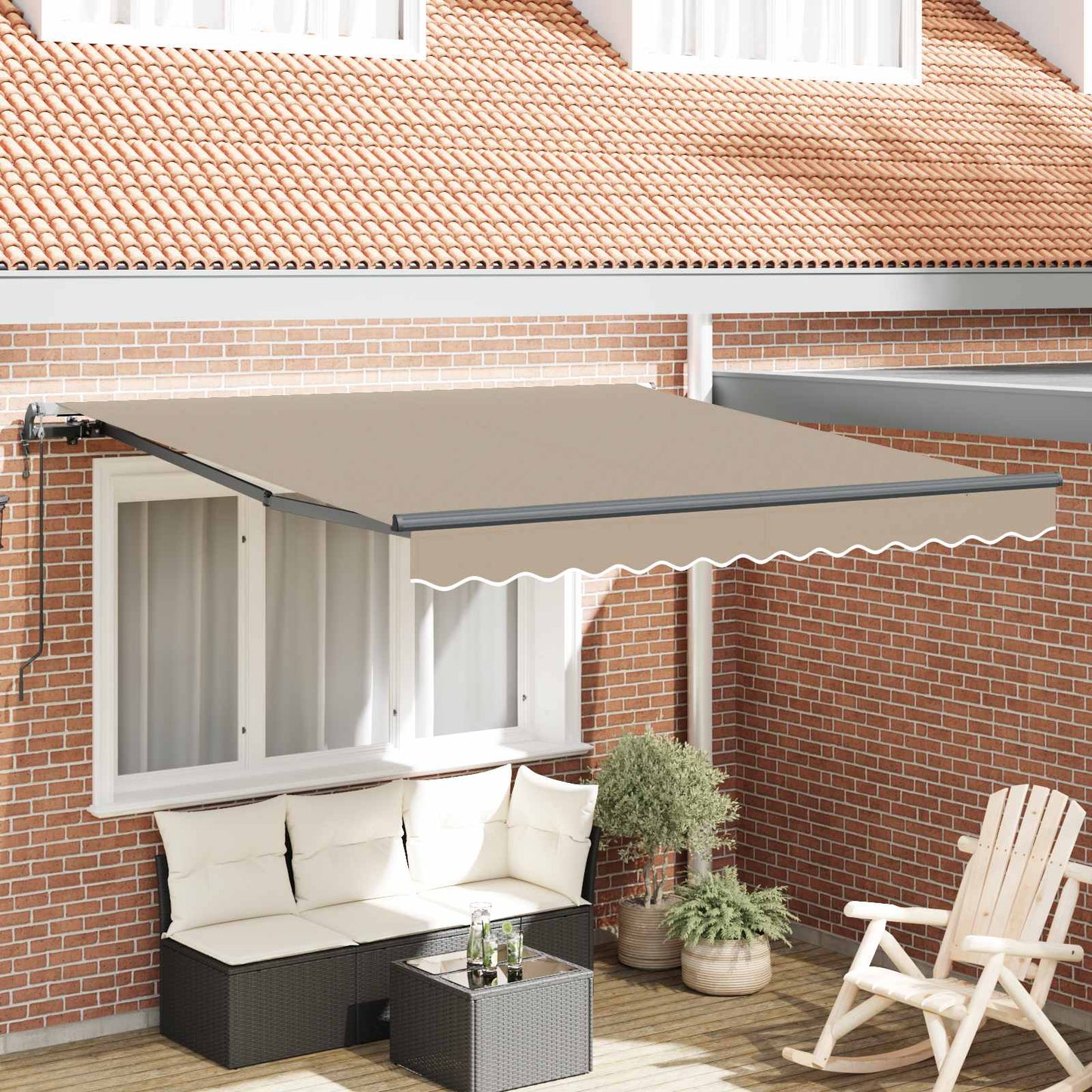 vidaXL Einziehbare Markise Beige 300 x 250 cm Stoff und Aluminium