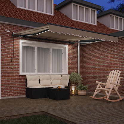 vidaXL Einziehbare Markise mit Beige 300 x 250 cm Stoff
