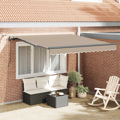 vidaXL Einziehbare Markise mit Beige 300 x 250 cm Stoff