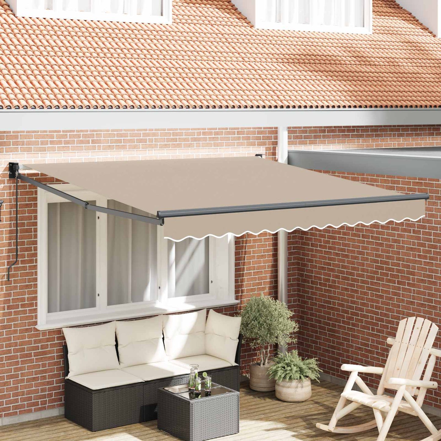 vidaXL Markise Beige 3 x 2,5 m Polyester und Metall
