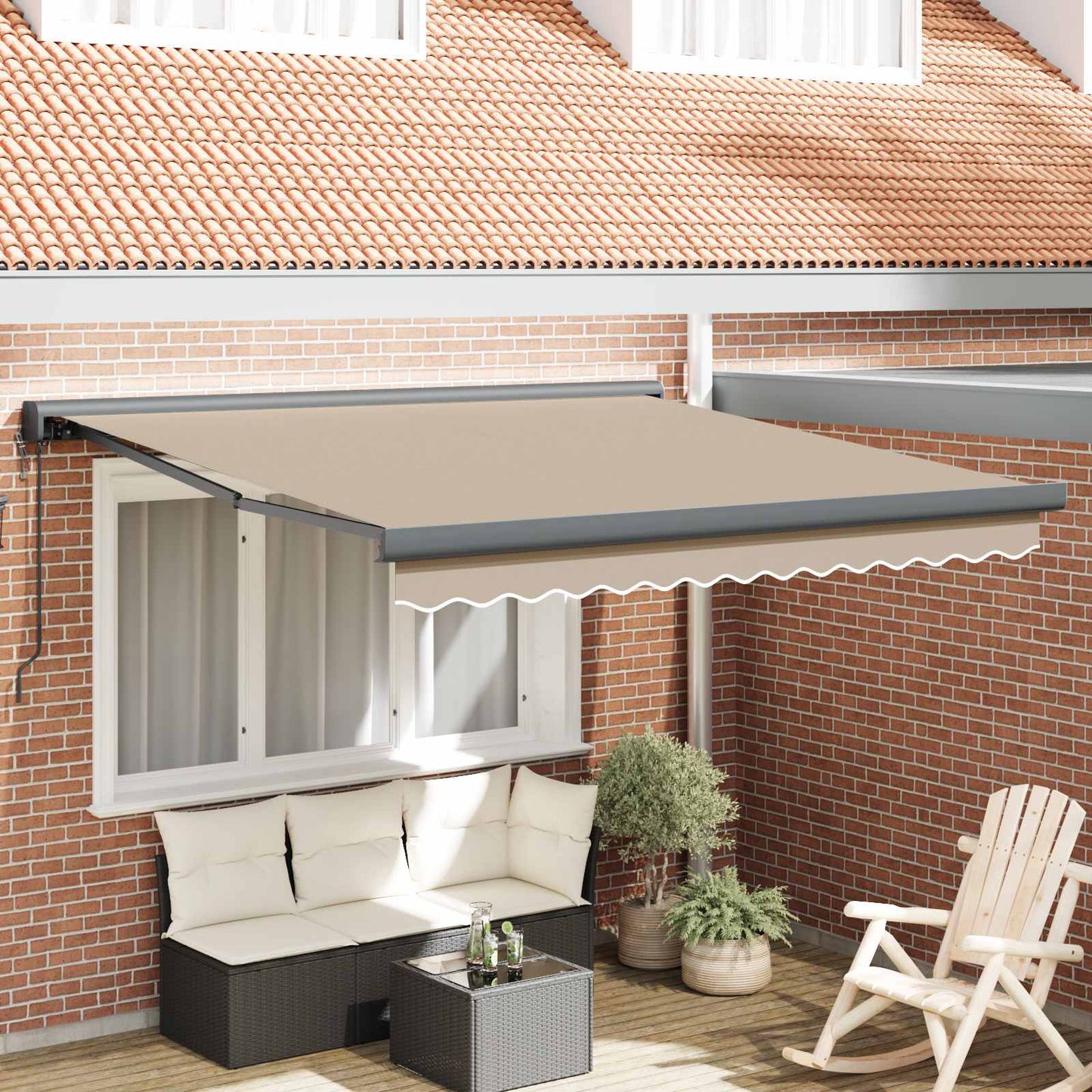 vidaXL Markise Beige 300 x 250 cm Polyester und Aluminium