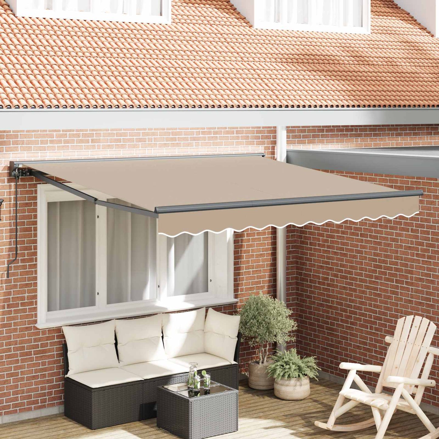 vidaXL Einziehbare Markise Beige 300 x 250 cm Polyester und Metall