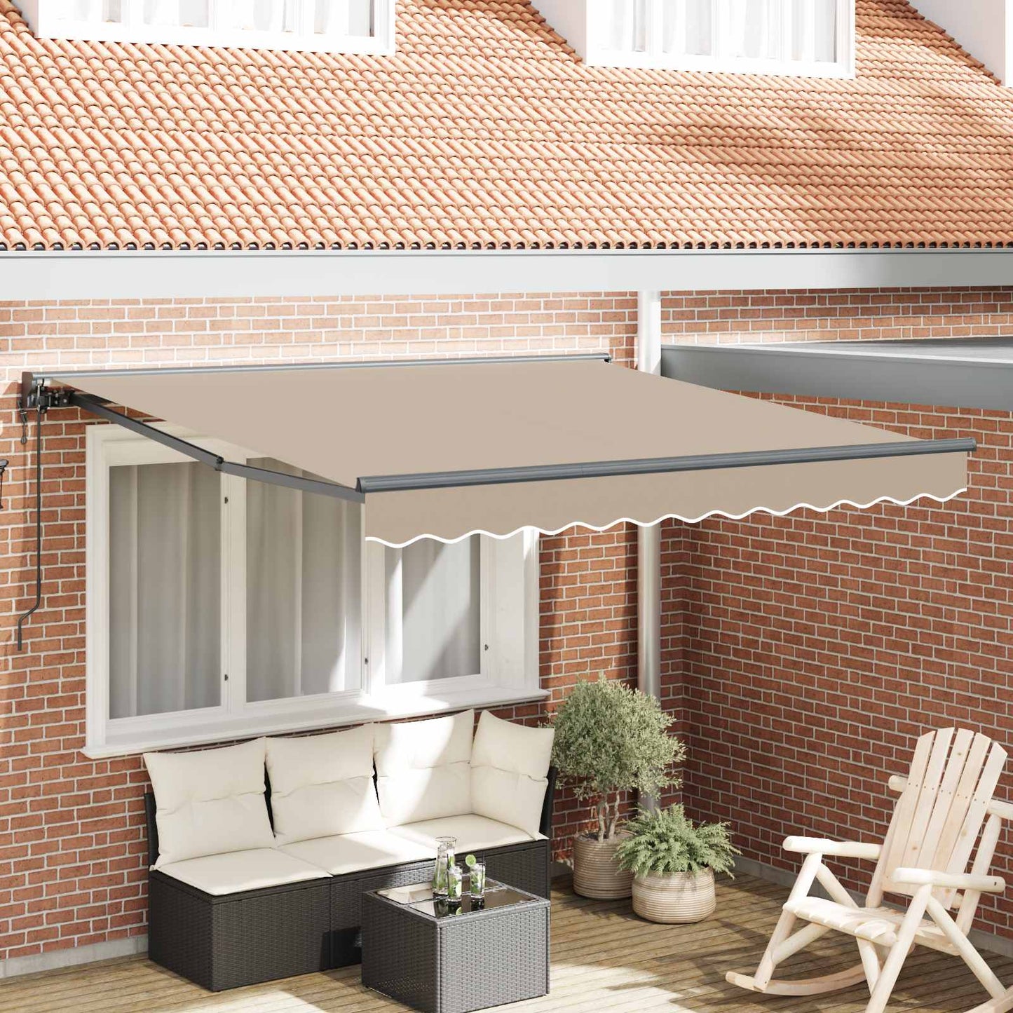 vidaXL Einziehbare Markise Beige 300 x 250 cm Polyester und Metall