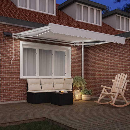 vidaXL Einziehbare Markise Weiß 300 x 250 cm Stoff und Stahl