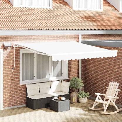 vidaXL Einziehbare Markise Weiß 300 x 250 cm Stoff und Stahl