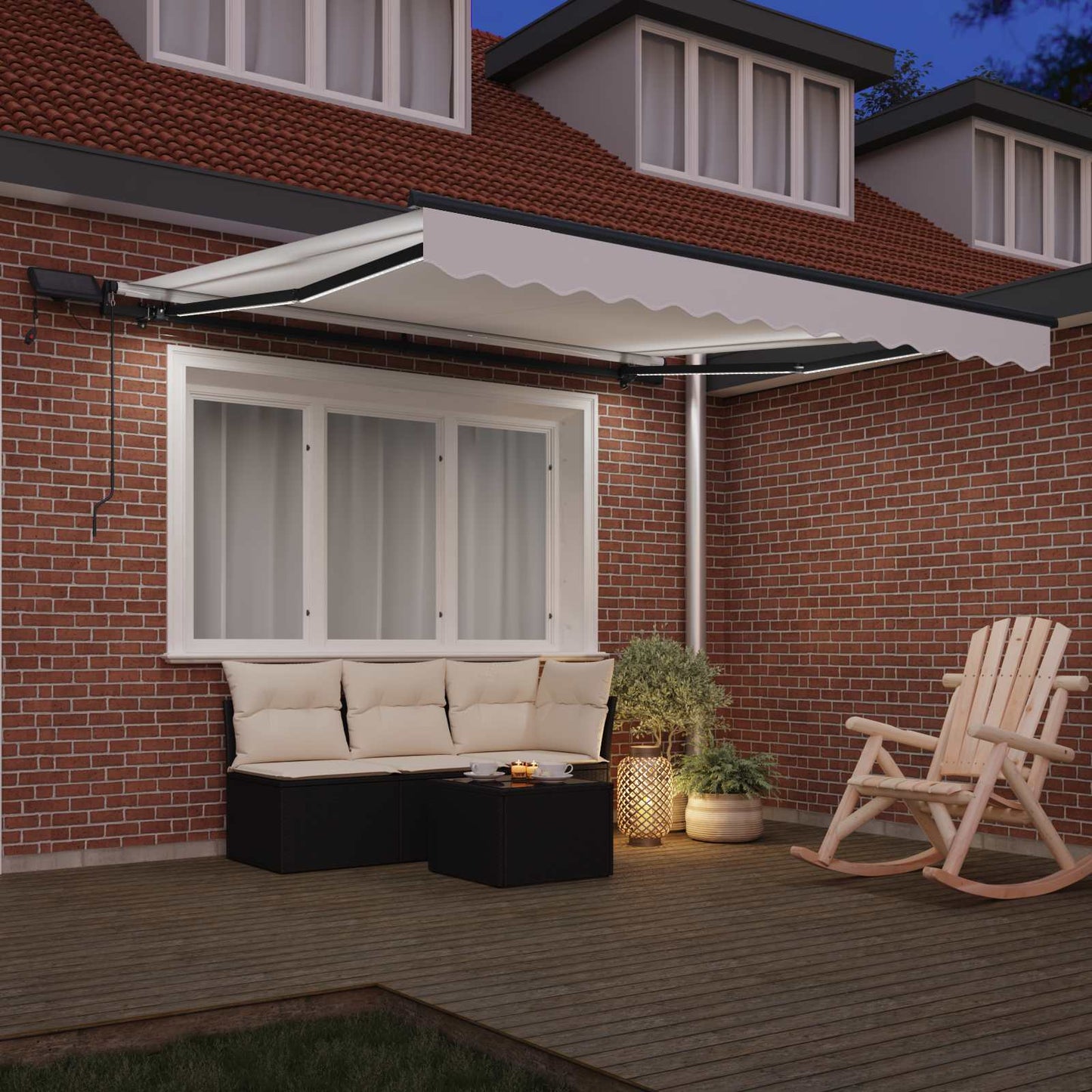 vidaXL Einziehbare Markise Weiß 300 x 250 cm Stoff