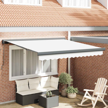 vidaXL Einziehbare Markise Weiß 300 x 250 cm Stoff und Metall