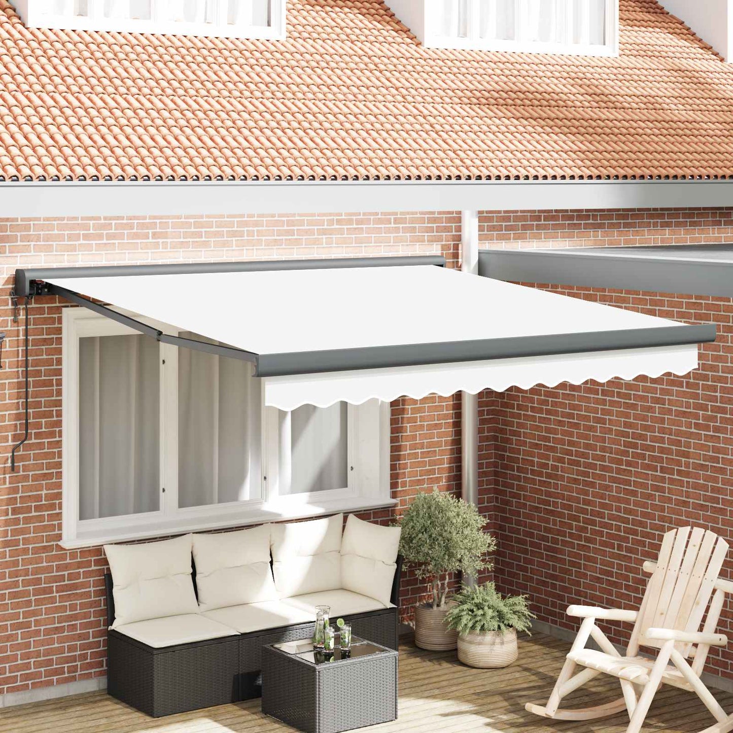 vidaXL Markise Weiß 300 x 250 x 165 cm Polyester und Aluminium