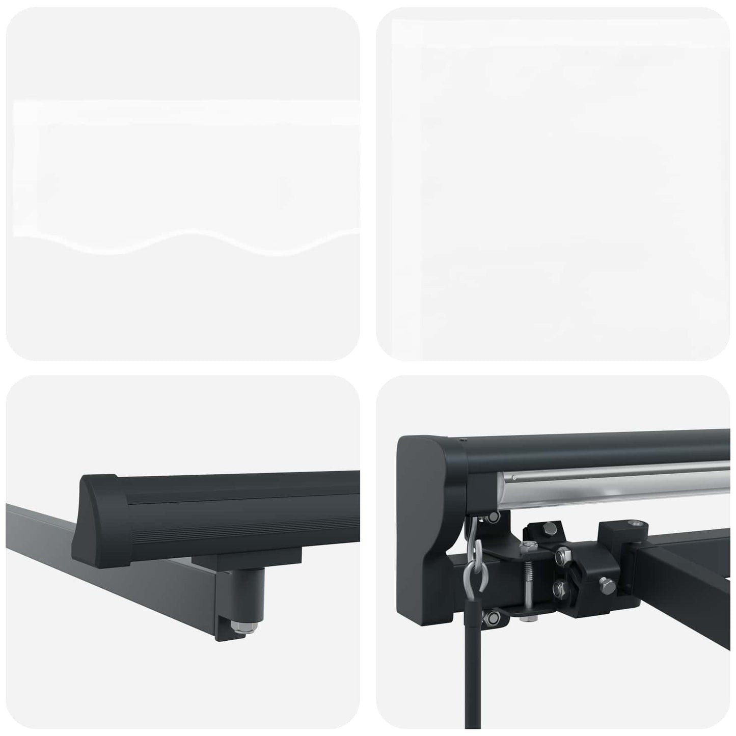 vidaXL Einziehbare Markise Weiß 300 x 250 cm Polyester und Metall